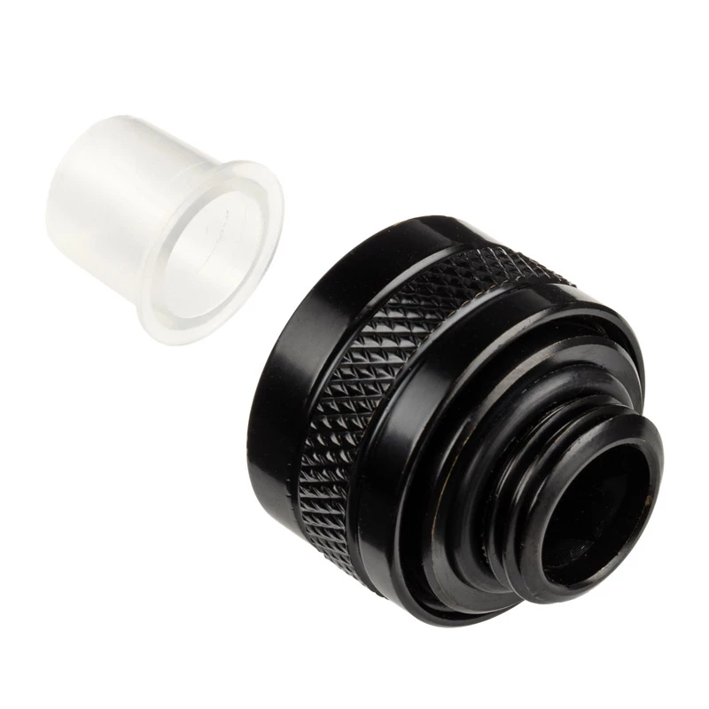 Alphacool 17471 Eiszapfen PRO conector HardTube de 13 mm G1/4, latón, 22 mm de diámetro, 20 mm de altura, Deep Black