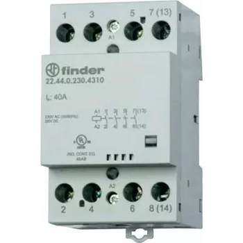 Contactor de instalación Finder 22.44.0.230.4710 3 cerrados/1 abierto (30/110/220 V) 40/4/1,2 A (22.44.0.230.4710)