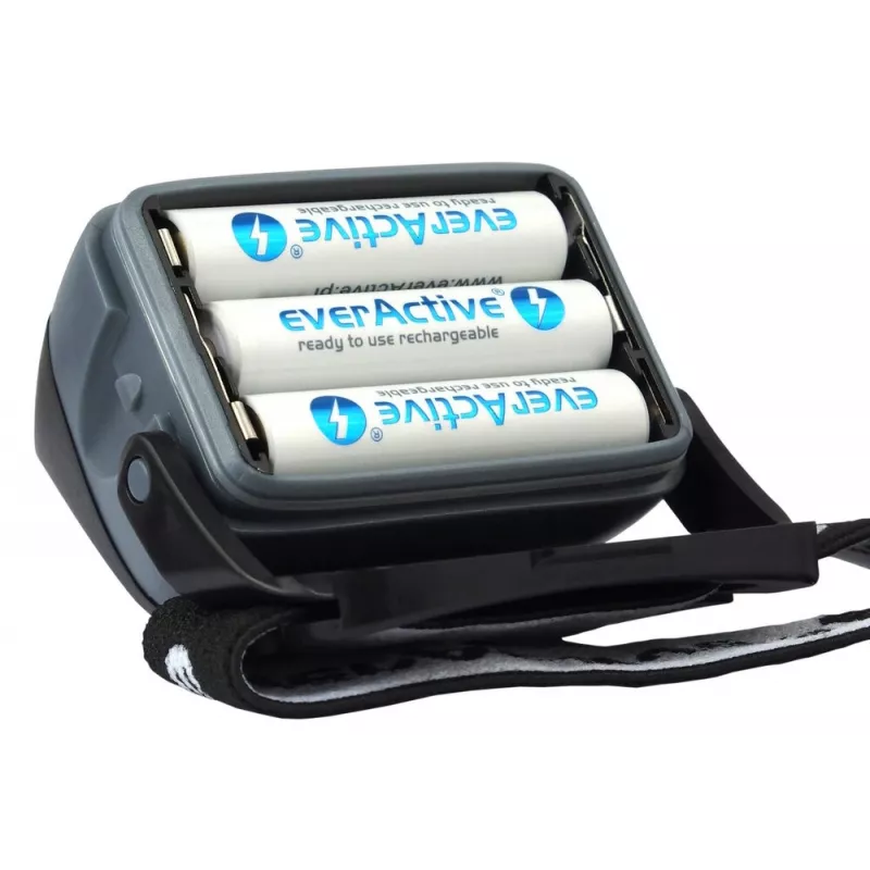 Linterna frontal everActive HL-150, linterna de cabeza, 150 lm, 3 W, IPX4, 3×AAA, negra