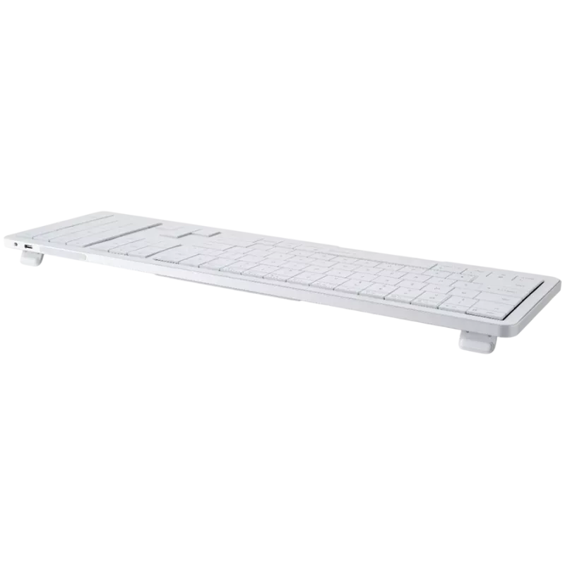 Teclado inalámbrico CLEVETURA CLVX 1 Touch-On-Keys AI — distribución ANSI US Mac, interruptores de tijera, carcasa de aluminio, RGB interactivo