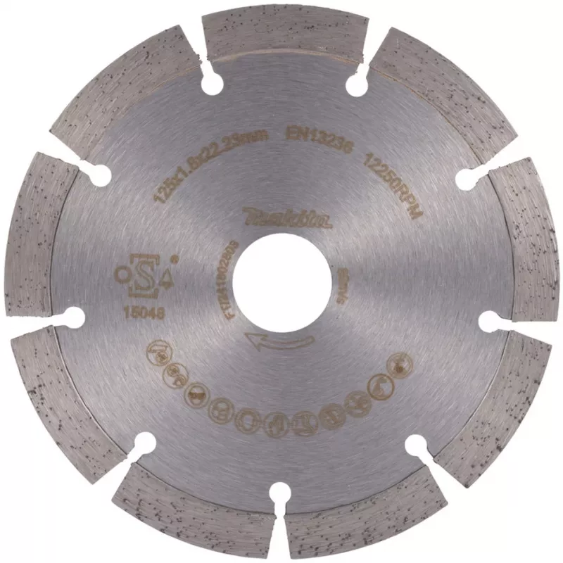 Disco de corte de diamante Makita D-80086 125 mm de diámetro 22,23 mm de taladro