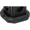 Torre de enchufes Brennenstuhl 1153560010 — 8 tomas, 2×USB-A, 1×USB-C, negro
