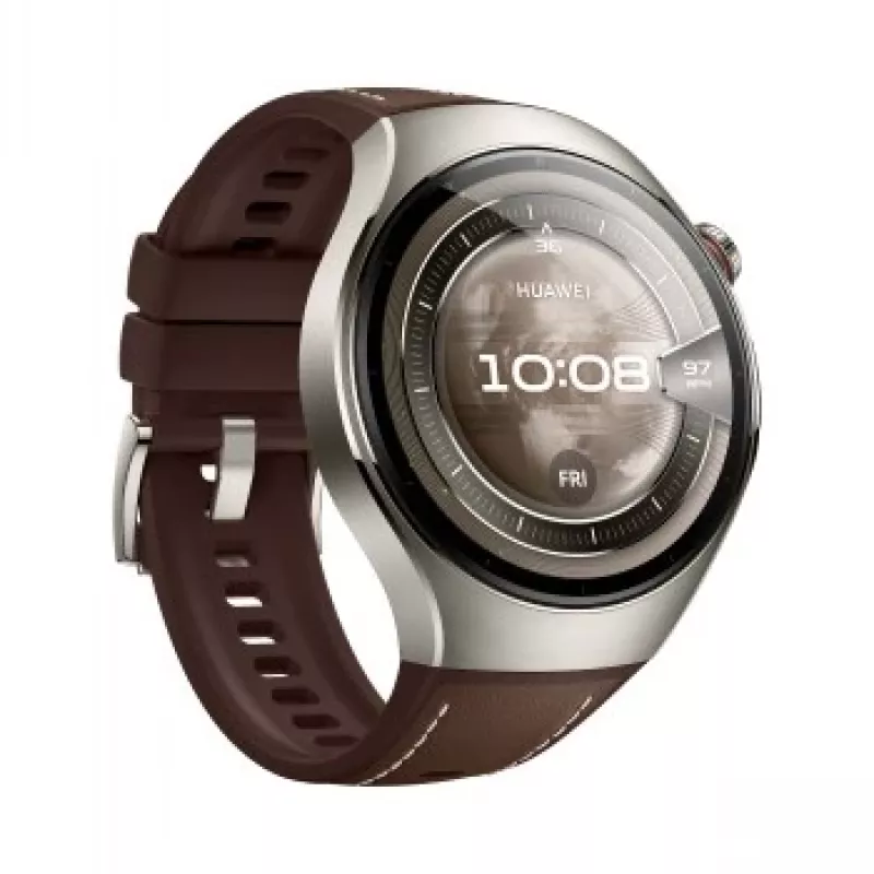Huawei Watch 5 46 mm 55020EVY reloj inteligente, AMOLED de 1,5 pulgadas 466x466, GPS, NFC, 4G LTE, titanio, plata/marrón