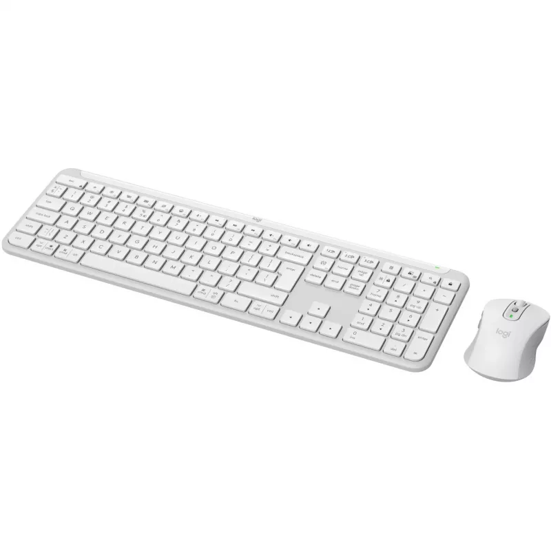 Logitech Signature Slim Combo MK950 - conjunto de teclado y ratón - 100% tamaño completo - inalámbrico - Bluetooth 5.1 LE - QWERTY - US International - off-white (920-012491)