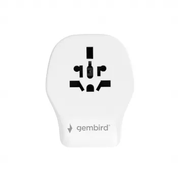 Adaptador de viaje de pared GEMBIRD TPA-1A2C20-02-W 20W — 1xUSB-A + 2xUSB-C, enchufe Type G, 100–250 V, blanco