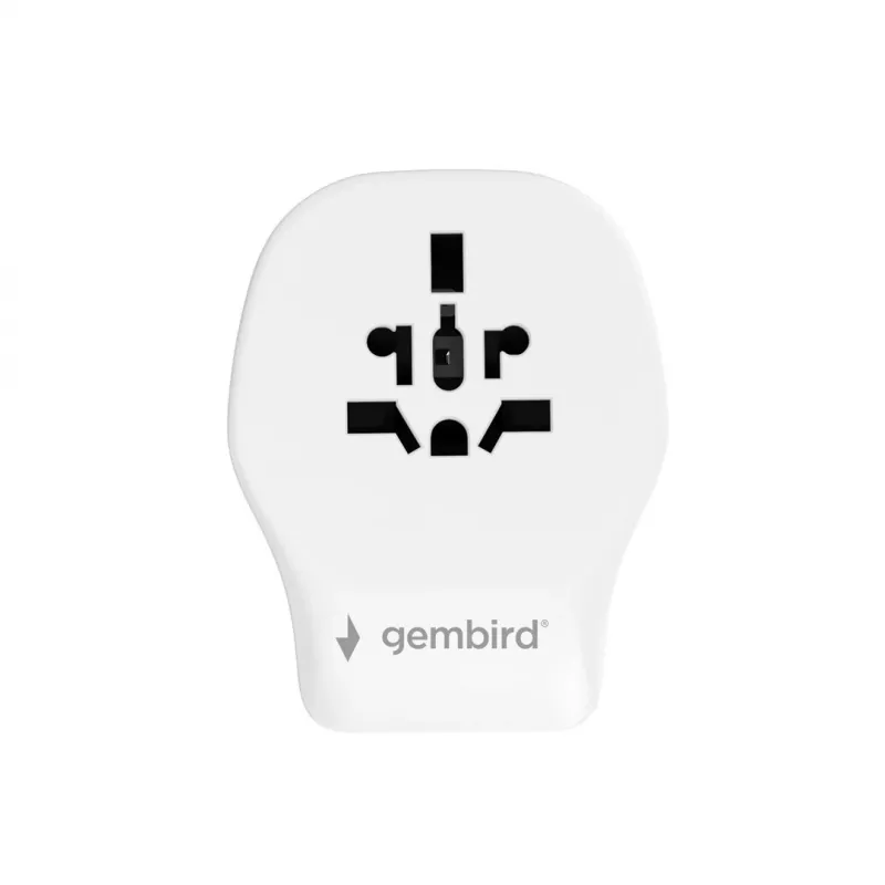 Adaptador de viaje de pared GEMBIRD TPA-1A2C20-02-W 20W — 1xUSB-A + 2xUSB-C, enchufe tipo G, 100–250 V, blanco