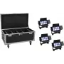 Set de proyector EUROLITE Multiflood 20000999 con 4 baterías recargables, 8×10W LEDs RGBW, protección IP