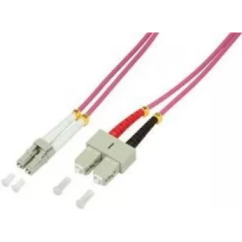 Logilink - cable de conexión - LC multimodo (M) a SC multimodo (M) - 7,5 m - fibra óptica - 50/125 micrómetros - OM4 - libre de halógenos - heather violet (FP4LS07)