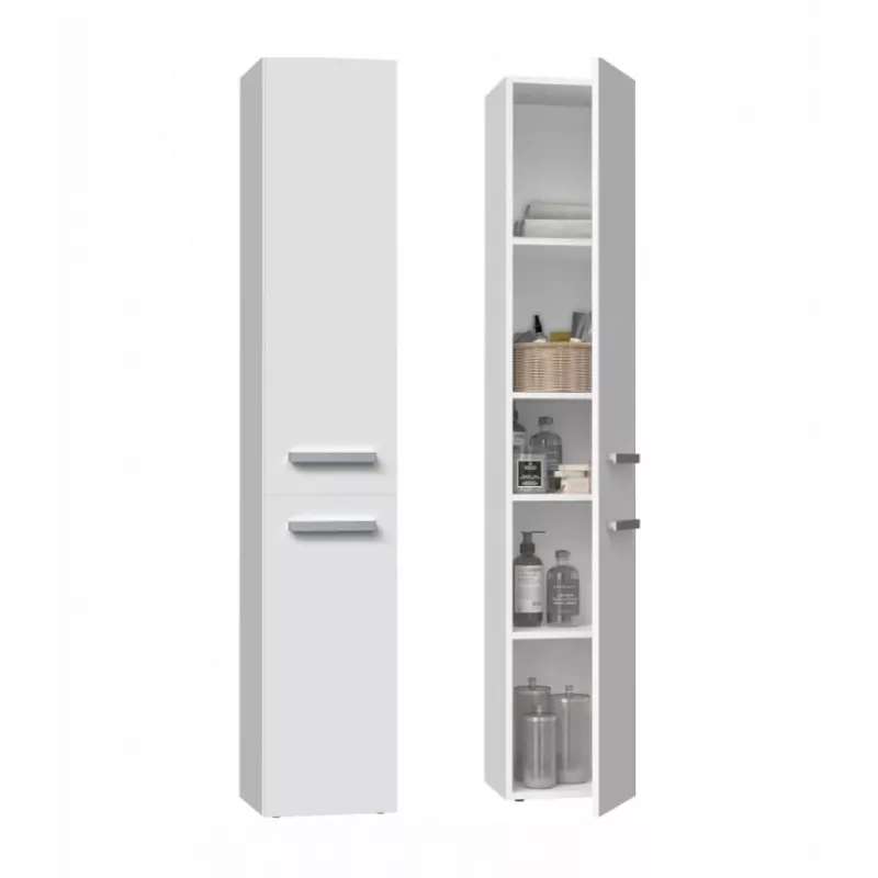Armario de baño de pie Top e shop NEL II BIEL — de pie, 5 baldas, 310×300×1740 mm, blanco