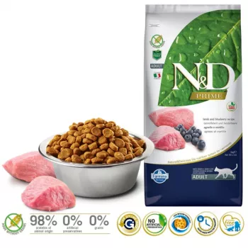 FARMINA N&D Prime cordero y arándanos Adult - pienso seco para gatos - 5 kg