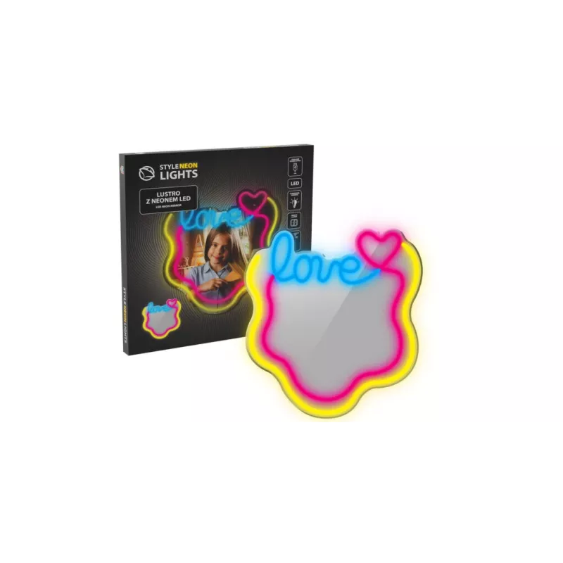 Luz LED de neón para espejo MANTA MASNL131MT – diseño 'LOVE', iluminación LED de neón integrada