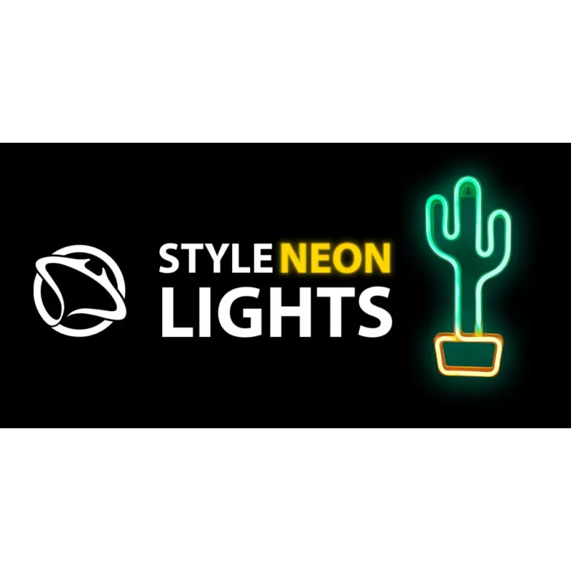 Luz de neón decorativa MANTA SNL07GNT cactus verde amarillo, letrero de neón