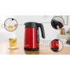 Hervidor eléctrico Bosch TWK7L464 – capacidad 1,7 L, 2400 W, rojo, carcasa de plástico