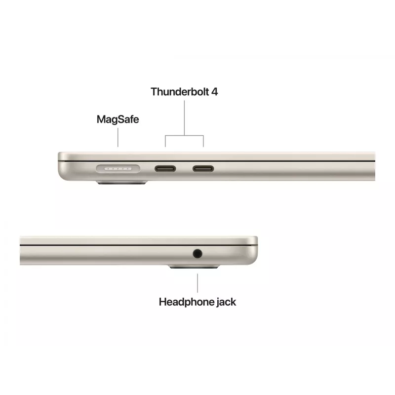 MacBook Air 13, Starlight, M4 (10-CPU/10-GPU), 24GB, 512GB, alemán, fuente de alimentación dual USB-C de 35W, MC6A4D/A