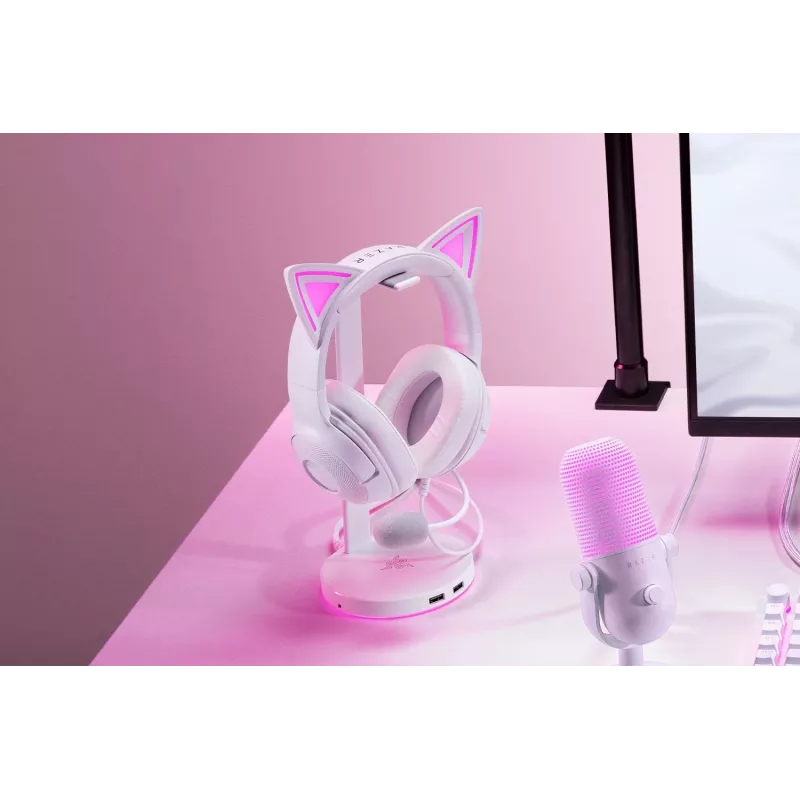 Auriculares Razer Kraken Kitty V2 con cable USB Type-A blanco — circumaurales, diadema, 20–20000 Hz, cable de 2 m