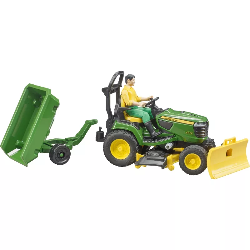 Bruder bworld John Deere cortacésped con asiento, vehículo de juguete a escala