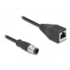Cable adaptador DeLOCK M12 codificación D de 4 pines conector macho a RJ45 conector hembra 50 cm