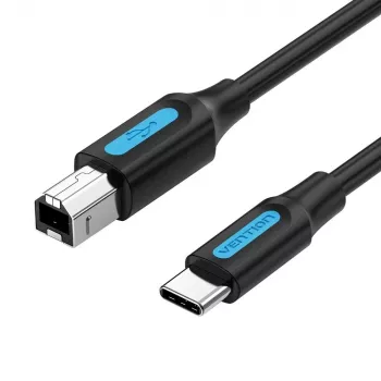Cable de impresora USB 2.0, conector macho Type-C a conector macho Type-B, 1 m