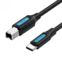 Cable de impresora USB 2.0, conector macho Type-C a conector macho Type-B, 1 m