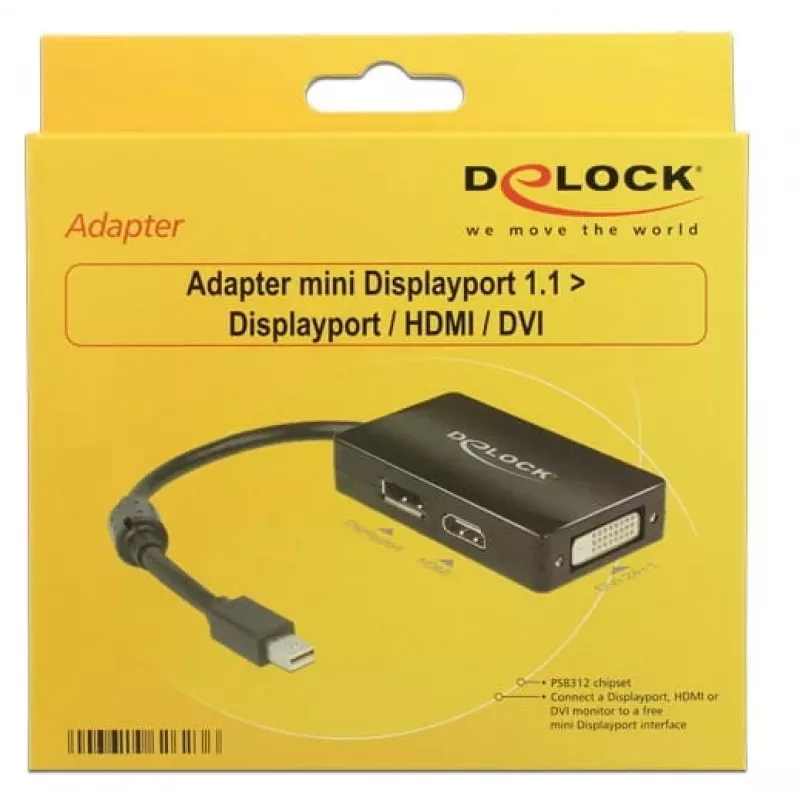 Cable DeLOCK 0,16 m DisplayPort HDMI DVI Mini DisplayPort