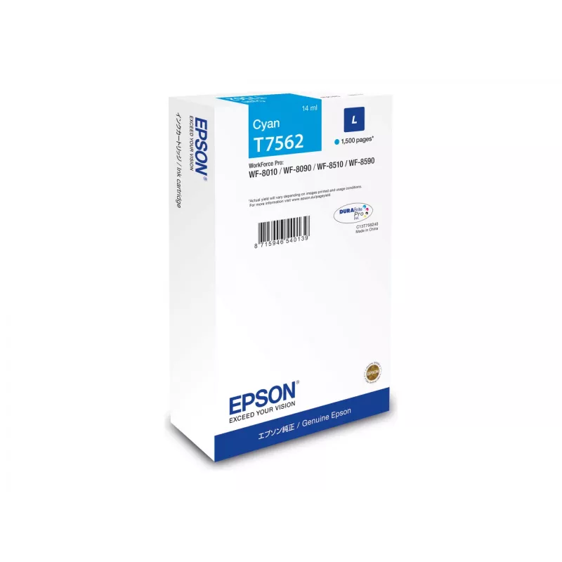 Epson C13T75624N cartucho de tinta 1 unidad original cian