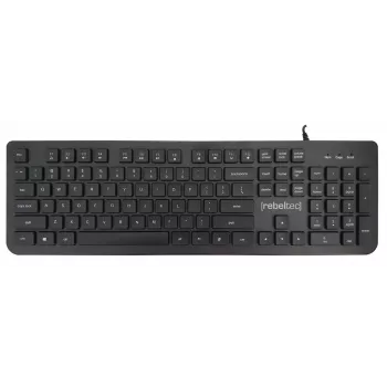 Teclado multimedia USB Rebeltec RBLKLA00042 – Full-Size, negro