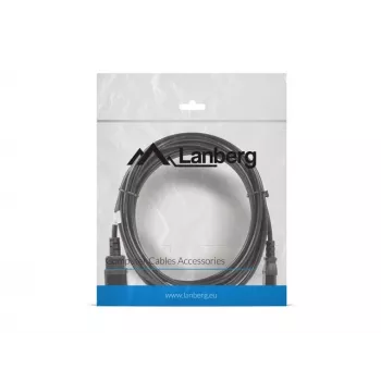 Cable de alimentación Lanberg C13-C14 VDE, 5 m distribuidor de corriente (ca-c13e-11cc-0050-bk)