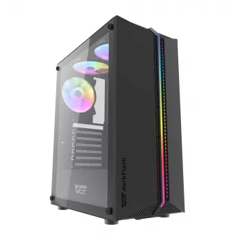 Carcasa de ordenador Darkflash DK151 LED (negra) + 3 ventiladores RGB