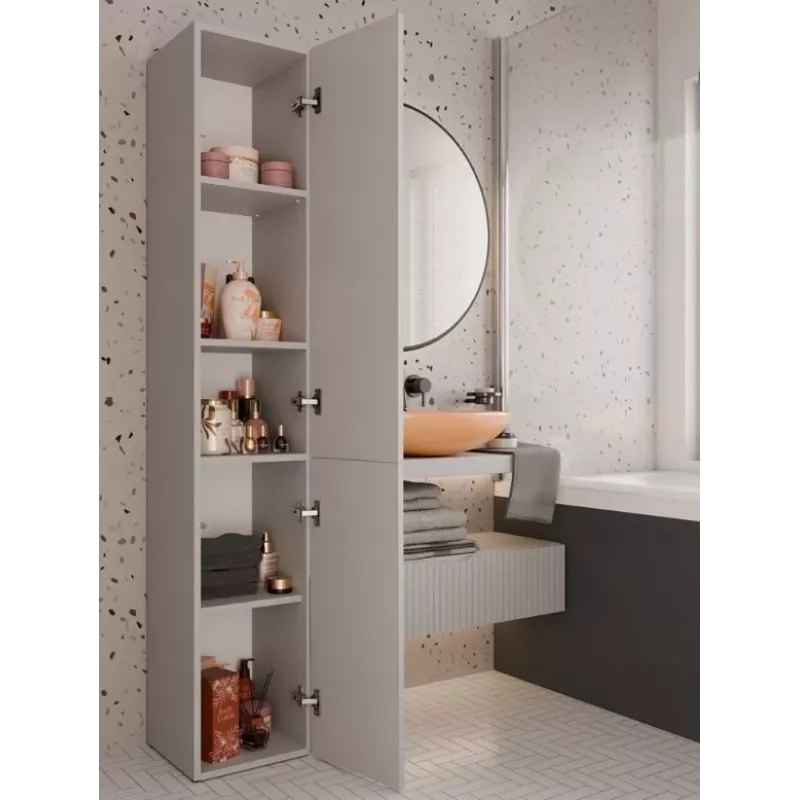 Armario alto de baño e shop Nel II crema – unidad de almacenamiento vertical, armario de baño independiente