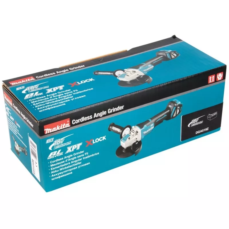 Makita DGA519Z - Amoladora angular - a batería - 125 mm - sin batería - 18 V (DGA519Z)