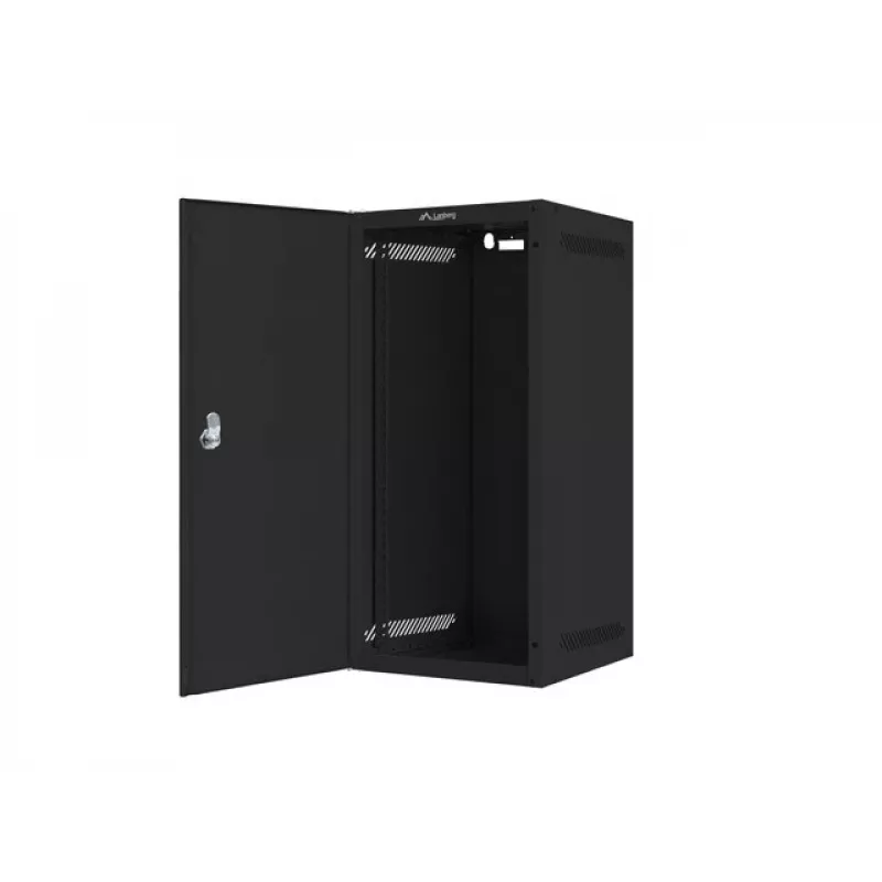 Lanberg WF10-2312-00B armario rack de pared de 10 pulgadas 12U, 280x310x603 mm, puerta metálica, IP20, carga máx. 20 kg, desmontado, negro