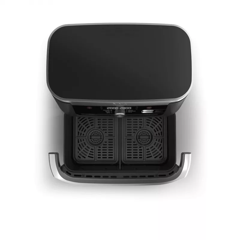 Freidora de aire caliente doble de 10,4 L Ninja AF500EU, independiente, 2470 W, negra, acero inoxidable
