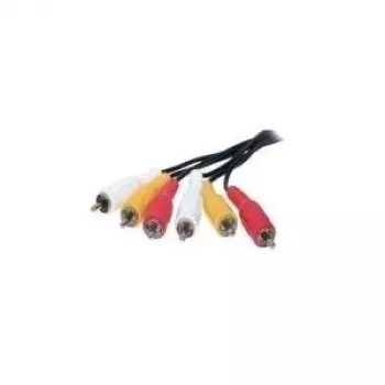 shiverpeaks BASIC-S 3x RCA - 3x RCA 1,5 m - 3 x RCA - conector macho - 3 x RCA - conector macho - Níquel - Negro - Rojo - Blanco - Amarillo (BS40150-1.5)