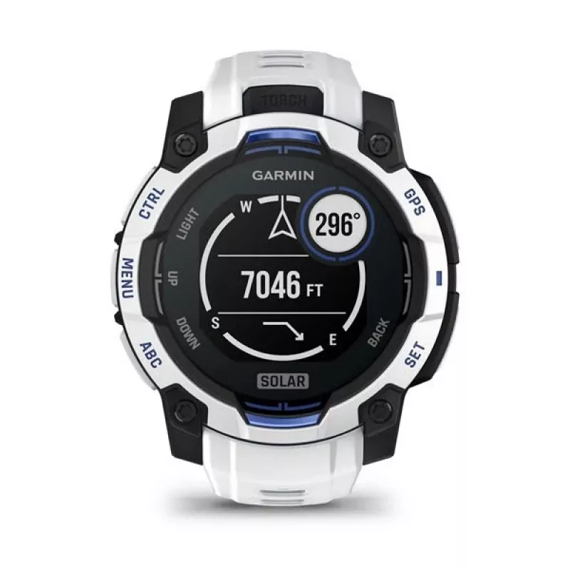 Garmin Instinct 3 Solar smartwatch, 45 mm, Black/Stone White, correa de silicona (010-02934-03)