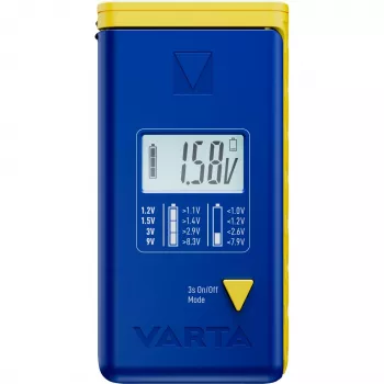 Comprobador de baterías Varta 00893 101 111 LCD digital dispositivo manual para AA AAA 9V pilas de botón