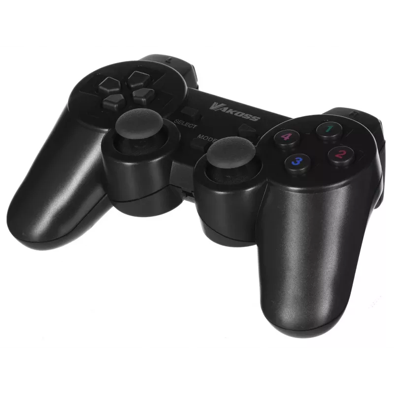 VAKOSS GP-4705BK mando inalámbrico USB, PC/PS3, vibración dual shock, analógico/digital, negro