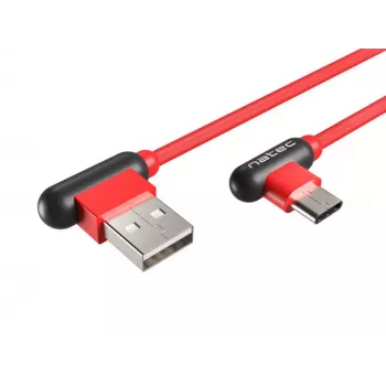 Cable USB NATEC NKA-1201 USB 2.0 1 m USB A USB C negro rojo
