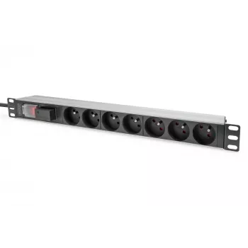Regleta de enchufes Digitus con perfil de aluminio 7 tomas CEE 7/5 cable de 2 m