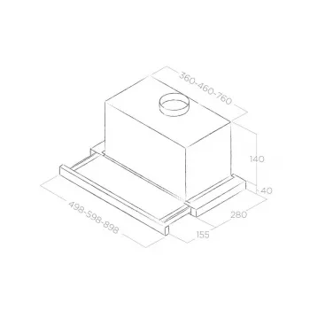 Campana extractora integrable Elica Elite 14 LUX 60 BL — 598 mm de ancho, caudal de extracción 368 m³/h, filtro de grasa de aluminio, LED, 62 dB