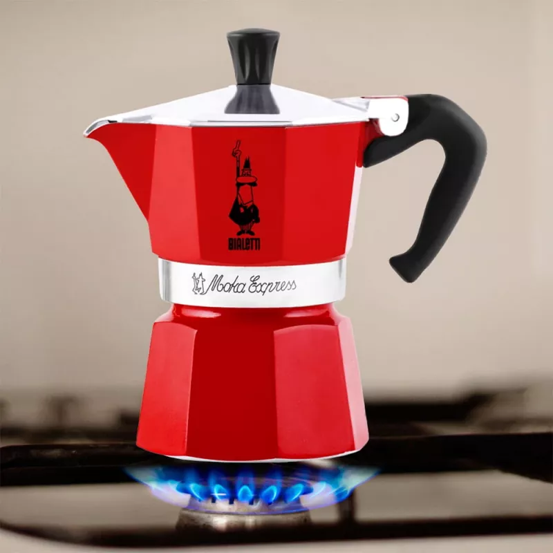 Bialetti Moka Express 1TZ cafetera moka, 1 taza (50 ml), roja