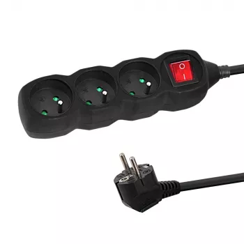 Alargador Esperanza ELK211K 3 m 3 tomas de CA para interiores negro