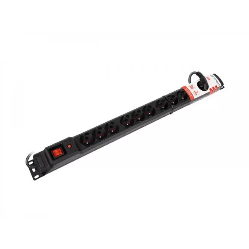 Armac M12 regleta para rack de 19 pulgadas, 12x 230V, vertical, 1,5 m, negra (M12/15/CZ)