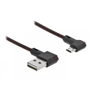 Cable USB DeLOCK EASY-USB 2.0 conector macho Type-A a conector macho Micro-B en ángulo 0,2 m negro