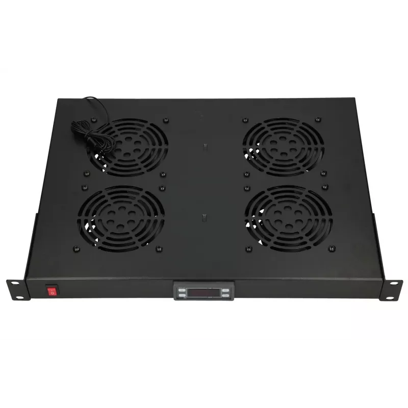 Panel de ventiladores Extralink 19 pulgadas 4 ventiladores con termostato