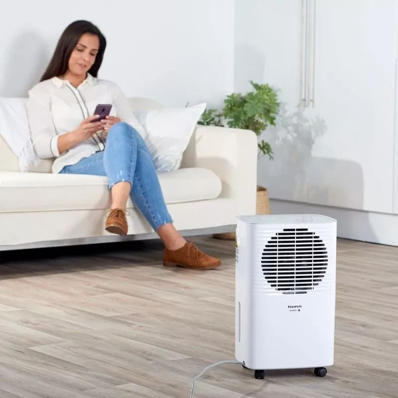 Deshumidificador Taurus DH1201 — depósito de 2,5 L, 90 m³/h, 210 W, 43 dB, R290