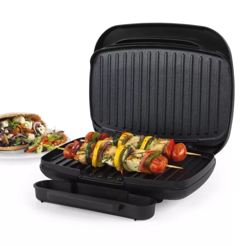Parrilla eléctrica Petra PT4366MBLKVDE negra con recubrimiento antiadherente y temperatura ajustable