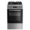 Cocina independiente gas-eléctrica BEKO FSMT55330DXDS, 5 fuegos, 60 cm, acero inoxidable, horno 60 L, clase energética A