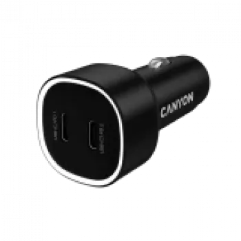 Cargador de coche CANYON OnDrive 60 PD 60W 2xUSB-C — 60W de potencia, 2 puertos USB-C, negro