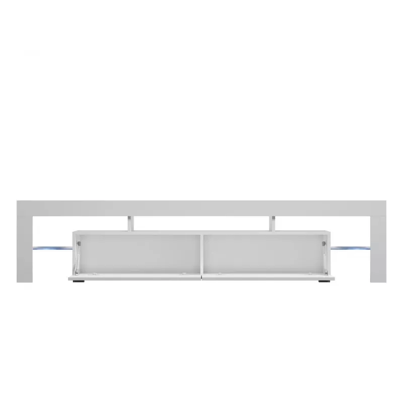Cama Meble TORO 200 mueble de TV, gris/blanco brillo
