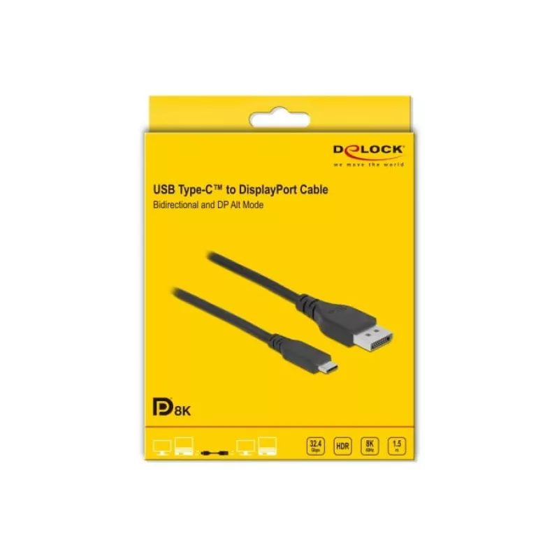 Cable USB Type-C a DisplayPort DeLOCK 86040 8K 60 Hz 1,5 m